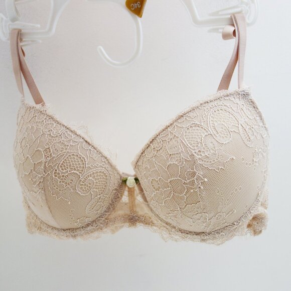 Jessica Simpson 3-Pack Lace Push up Bras Set Eyelash Pink Cream Beige (34C) NWT! - Picture 4 of 10